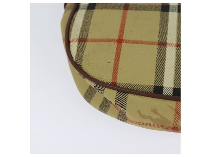 Autre Marque Borsa a spalla Burberrys Nova Check in pelle PVC beige Auth EC421 - vista 12