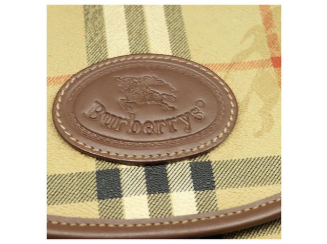 Autre Marque Borsa a spalla Burberrys Nova Check in pelle PVC beige Auth EC421 - vista 14