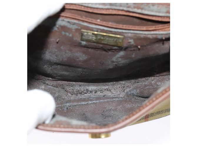 Autre Marque Borsa a spalla Burberrys Nova Check in pelle PVC beige Auth EC421 - vista 17
