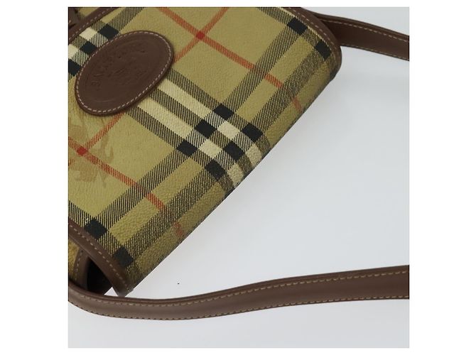 Autre Marque Borsa a spalla Burberrys Nova Check in pelle PVC beige Auth EC421 - vista 6