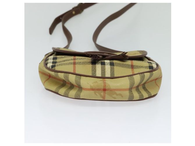 Autre Marque Borsa a spalla Burberrys Nova Check in pelle PVC beige Auth EC421 - vista 9