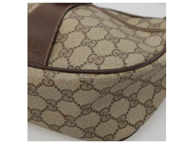 Borsa a spalla GUCCI GG Supreme Web Sherry Line PVC Beige Oro Auth KD211 D'oro - vista 10