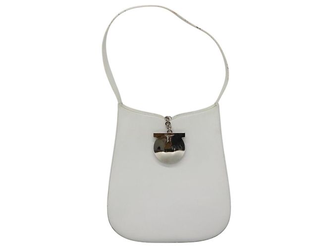 Borsa a spalla in pelle bianca Salvatore Ferragamo Auth bs23066 Bianco - vista 3
