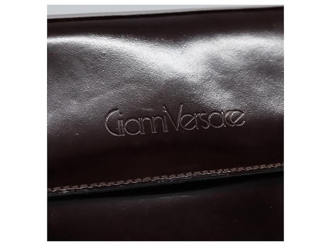Borsa a spalla Gianni Versace in pelle 2 vie marrone Auth bs23058 - vista 16