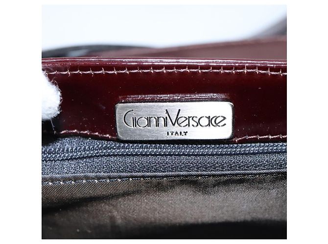 Borsa a spalla Gianni Versace in pelle 2 vie marrone Auth bs23058 - vista 18