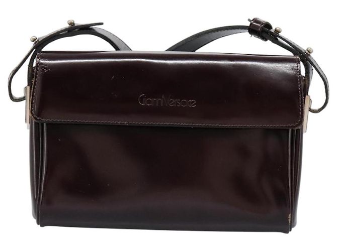 Borsa a spalla Gianni Versace in pelle 2 vie marrone Auth bs23058 - vista 2