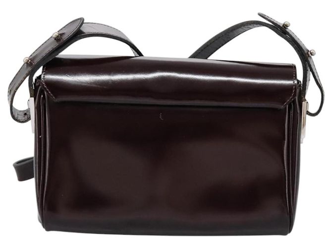 Borsa a spalla Gianni Versace in pelle 2 vie marrone Auth bs23058 - vista 3