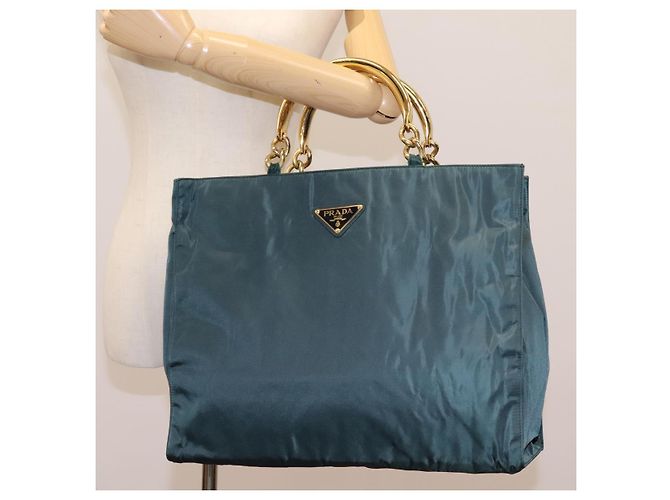 PRADA Borsa a mano in nylon khaki Auth nb125 Cachi - vista 22