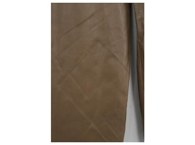 Salvatore Ferragamo Pantalones rectos de cuero marrón Castaño - vista 5