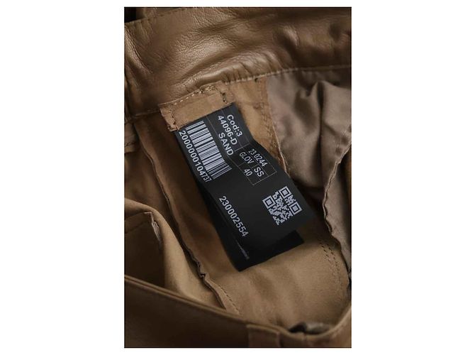 Salvatore Ferragamo Pantalones rectos de cuero marrón Castaño - vista 7