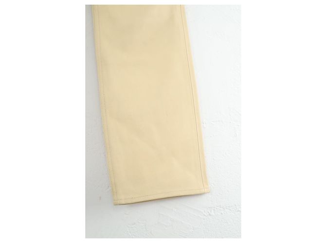 Acne Pantalones de cuero rectos Beige - vista 4