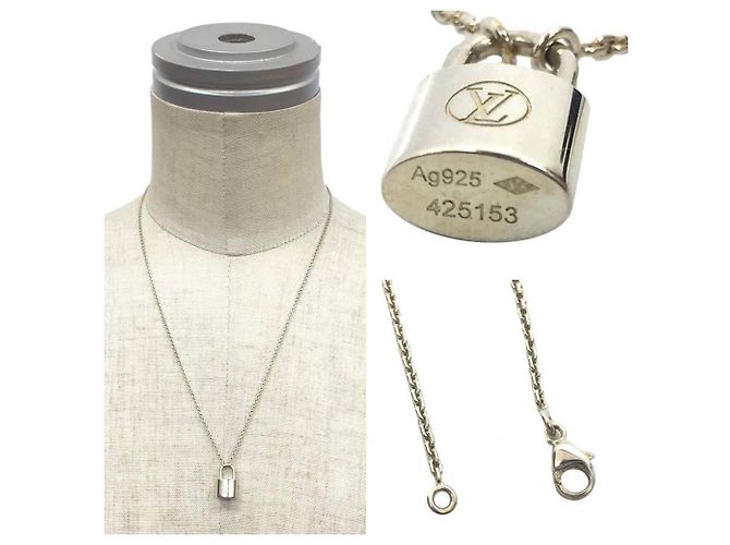 Collana con pendente argento Lockit Louis Vuitton - vista 3