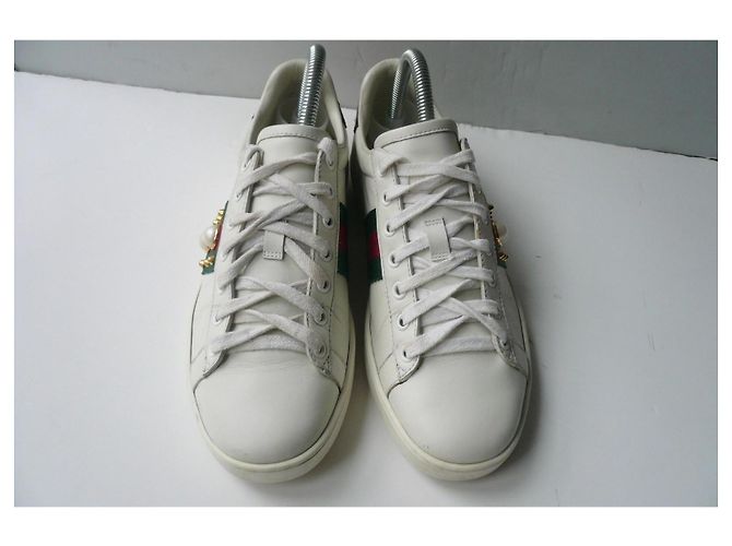 GUCCI Baskets cuir ACE blanches bon état T38 - vue 2