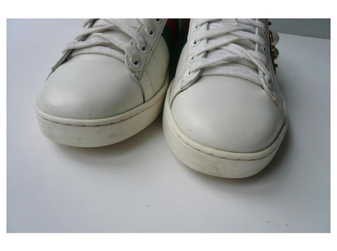 GUCCI Baskets cuir ACE blanches bon état T38 - vue 6