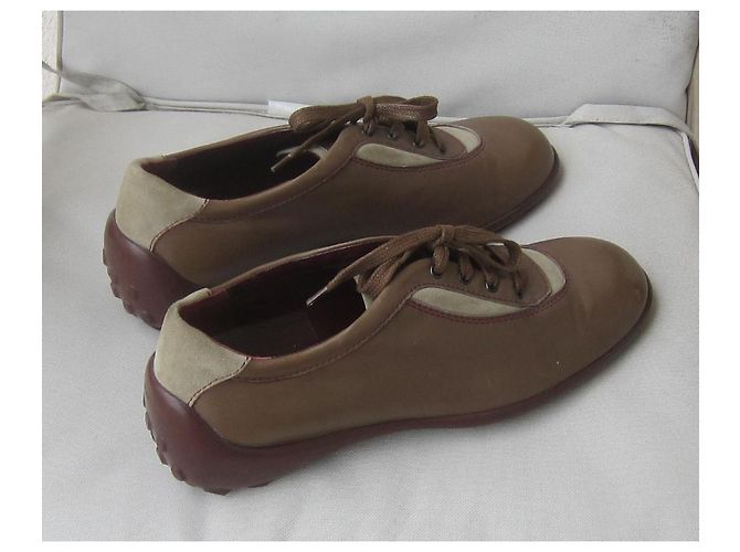 Scarpe da golf Tod's in pelle taupe - vista 3
