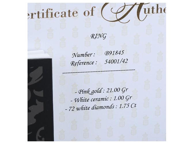 Bague De Grisogono Allegra en or rose et céramique blanche avec diamants, taille 53 EU Doré - vue 16