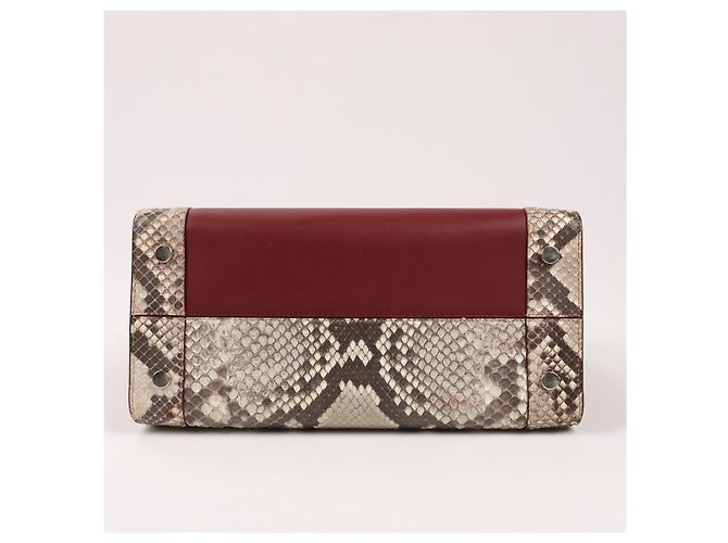 Bolsa Diorever Medium de couro e python 2Way da Christian Dior em bordô - vista 11
