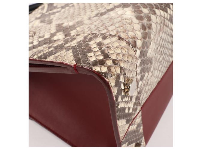 Bolsa Diorever Medium de couro e python 2Way da Christian Dior em bordô - vista 15