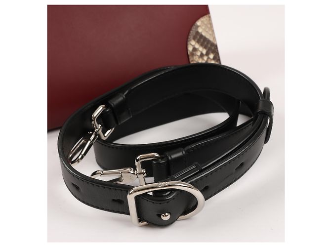 Bolsa Diorever Medium de couro e python 2Way da Christian Dior em bordô - vista 20