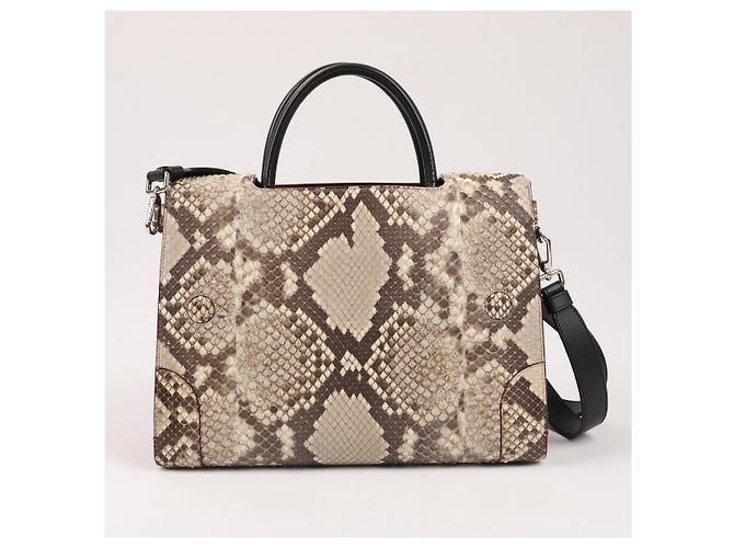 Bolsa Diorever Medium de couro e python 2Way da Christian Dior em bordô - vista 4