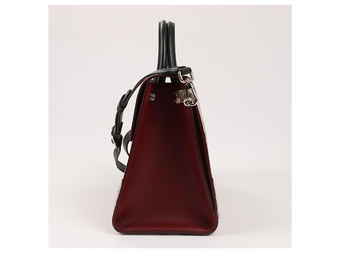 Bolsa Diorever Medium de couro e python 2Way da Christian Dior em bordô - vista 5