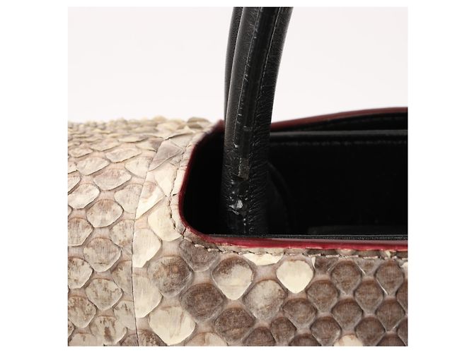 Bolsa Diorever Medium de couro e python 2Way da Christian Dior em bordô - vista 8