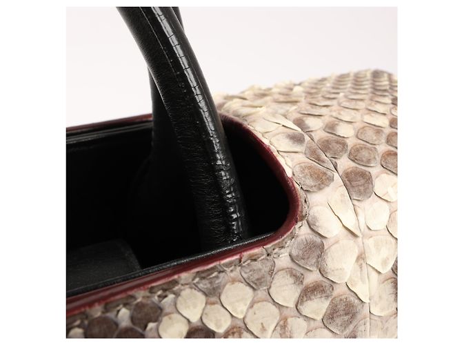 Bolsa Diorever Medium de couro e python 2Way da Christian Dior em bordô - vista 9