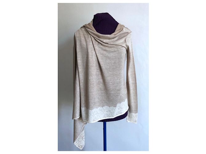 Autre Marque Chaleco o Chaqueta FROGBOX seda-lana-cachemira talla 34-36 Beige Blanco roto - vista 10