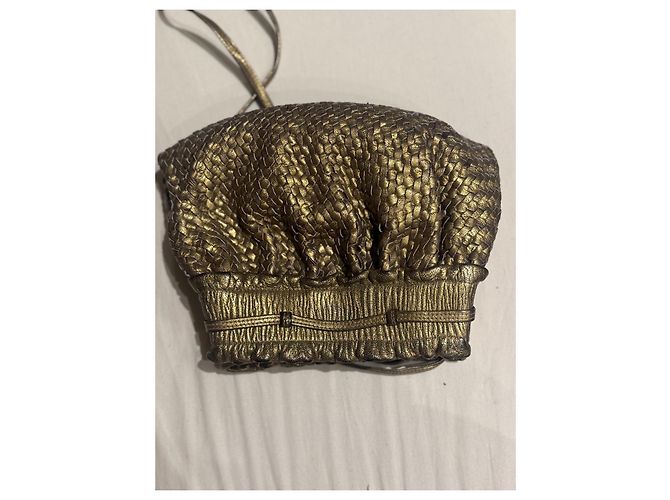 Borsa a tracolla Fendi in pelle dorata D'oro - vista 4