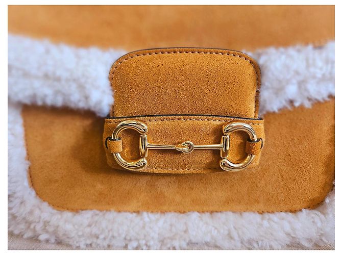 Gucci horsebit 1955 in shearling Cammello - vista 2