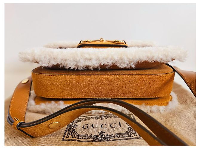 Gucci horsebit 1955 in shearling Cammello - vista 9