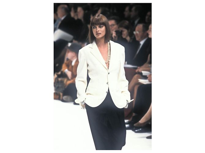 1998 Rare! Chanel & Karl Lagerfeld 98A Jacket CC Logo Buttons Beige - view 2