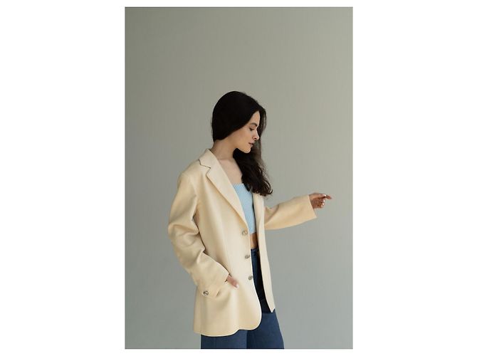 1998 Rare! Chanel & Karl Lagerfeld 98A Jacket CC Logo Buttons Beige - view 8