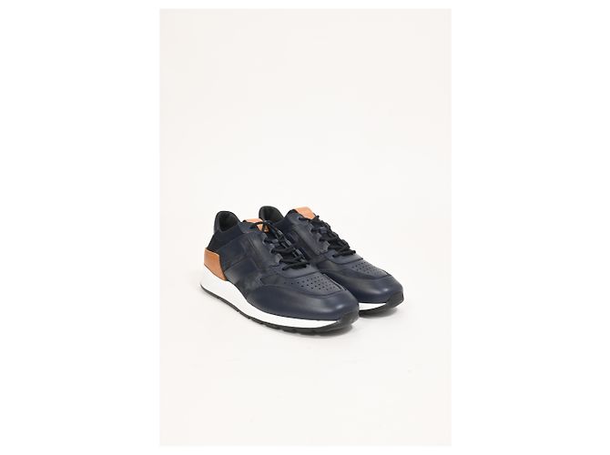 Sneakers basse Tod's in pelle e suede blu navy - vista 14
