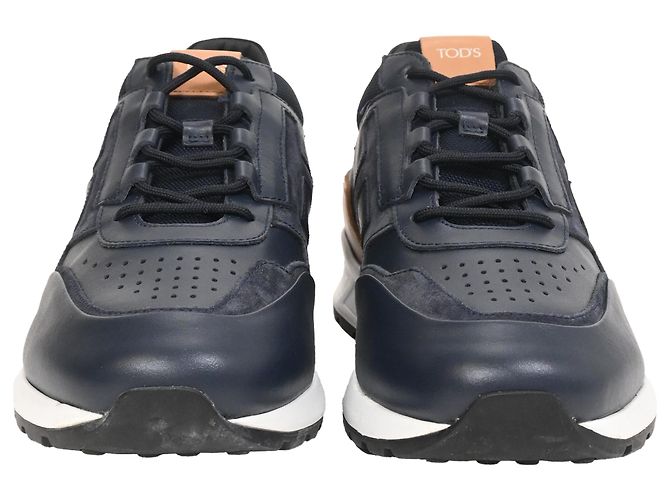 Sneakers basse Tod's in pelle e suede blu navy - vista 2