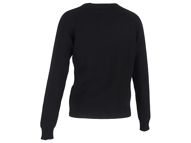 Saint Laurent Strickpullover mit Nieten aus schwarzer Wolle - Ansicht 3