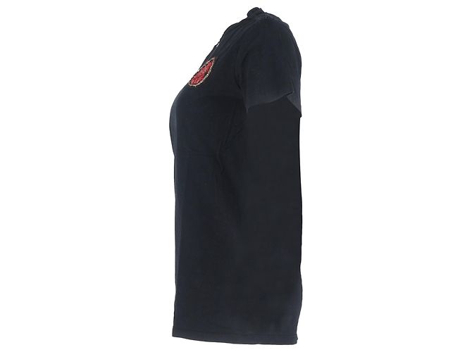 Camiseta de algodón negro con parche bordado de Balmain - vista 2