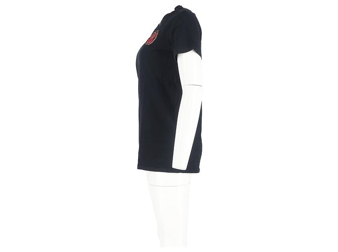 Camiseta de algodón negro con parche bordado de Balmain - vista 5
