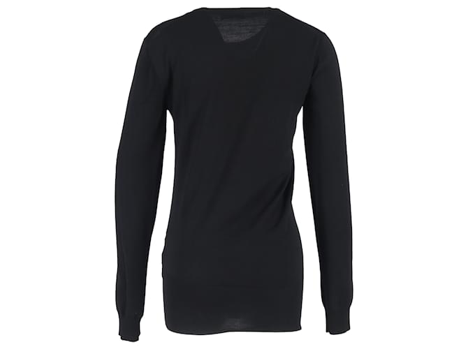 Jil Sander Pullover mit Rundhalsausschnitt aus schwarzer Wolle - Ansicht 3