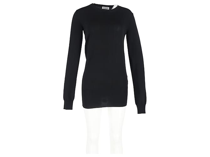 Jil Sander Pullover mit Rundhalsausschnitt aus schwarzer Wolle - Ansicht 4