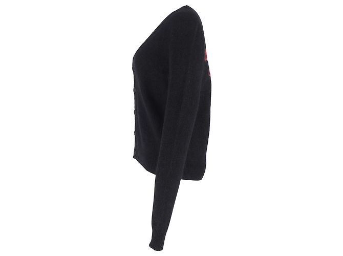 Saint Laurent Flamingo-Cardigan aus schwarzem Mohair - Ansicht 2