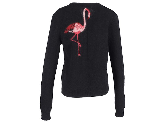 Saint Laurent Flamingo-Cardigan aus schwarzem Mohair - Ansicht 3