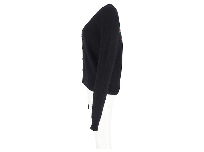 Saint Laurent Flamingo-Cardigan aus schwarzem Mohair - Ansicht 5