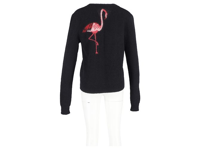 Saint Laurent Flamingo-Cardigan aus schwarzem Mohair - Ansicht 6