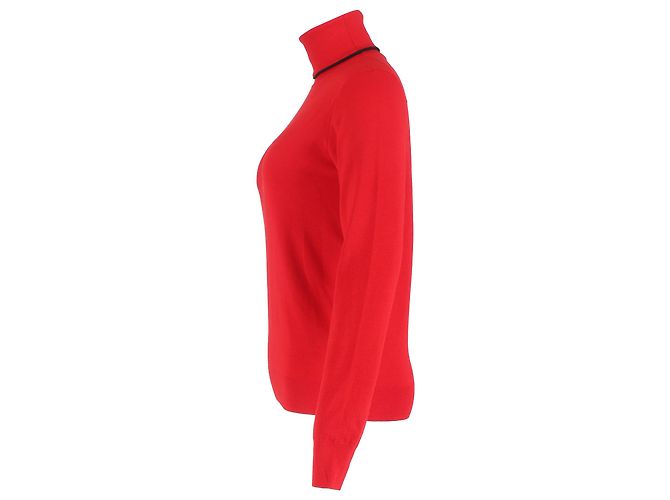 Suéter de cuello alto Dior en lana roja Burdeos - vista 2