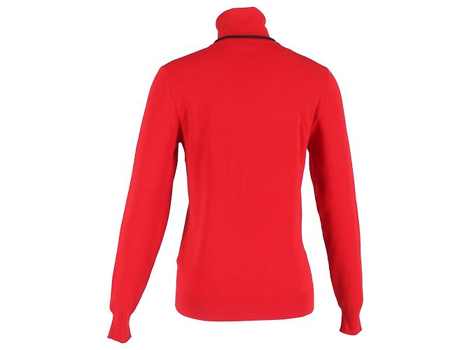 Suéter de cuello alto Dior en lana roja Burdeos - vista 3