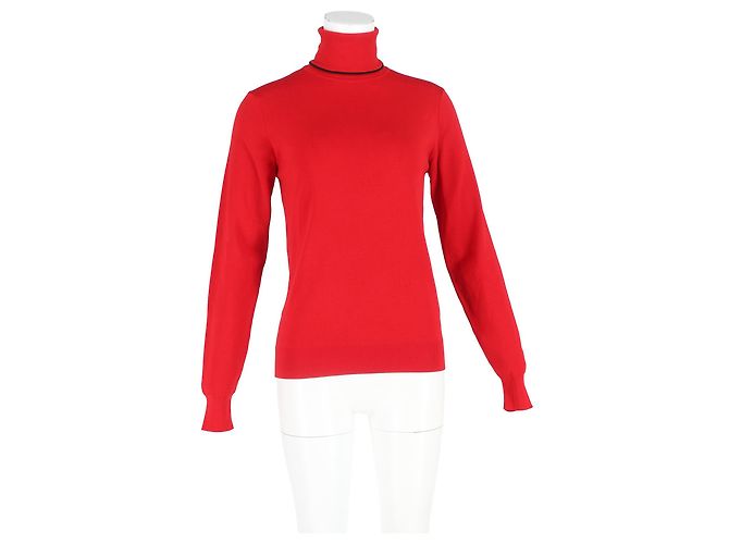 Suéter de cuello alto Dior en lana roja Burdeos - vista 4