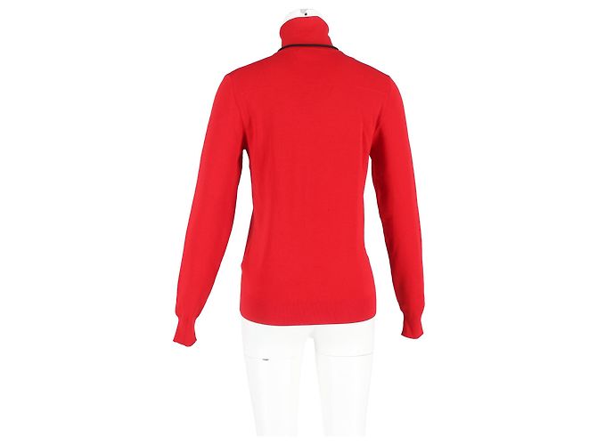 Suéter de cuello alto Dior en lana roja Burdeos - vista 6