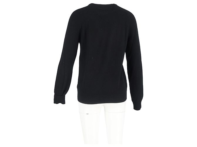 Schwarzer Kaschmir-Pullover mit Saint Laurent Spielkartenstickerei - Ansicht 6