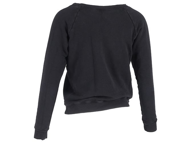Ripped Sweatshirt von Saint Laurent mit Kettendetail aus schwarzer Baumwolle - Ansicht 3